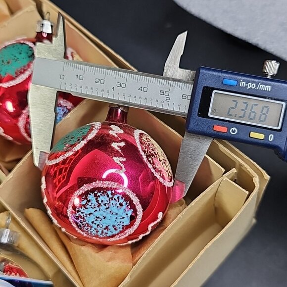 Vintage 1940s-50s Glass Christmas Balls Ornaments Baubles Lot Of 12 Please Read - Picture 15 of 16